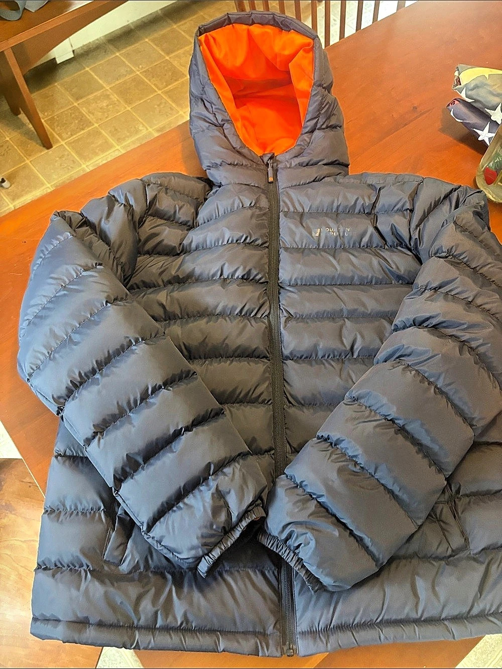 Mountain Warehouse Puffer Jacket Gray & Orange Large